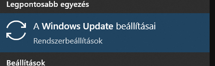 Windows Update (Frissítés) Beállítások